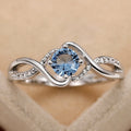 Wave Shape Blue Diamond Zircon Ring For Women Niche Luxury Fashion Statement Index Finger Ring view 1