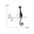 Cute Alloy Enamel Black And White Cat Brooch For Clothing view 5