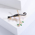 Cute Alloy Enamel Black And White Cat Brooch For Clothing view 4