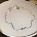 Copper Zircon Curved Line Choker Necklace Korean Style Geometric Clavicle Jewelry view 4