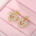 Sparkling Heart Full Zirconia Drop Earrings For Women, Versatile Sweetheart Ear Jewelry view 6