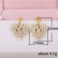Sparkling Heart Full Zirconia Drop Earrings For Women, Versatile Sweetheart Ear Jewelry view 5