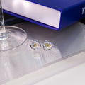 Sterling Silver Needle Zircon Heart Stud Earrings With Cross Bowknot Irregular Sweet Cool Jewelry view 4