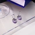 Sterling Silver Needle Zircon Heart Stud Earrings With Cross Bowknot Irregular Sweet Cool Jewelry view 2
