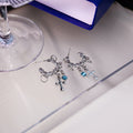 Sterling Silver Needle Zircon Heart Stud Earrings With Cross Bowknot Irregular Sweet Cool Jewelry view 3