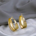 Elegant Brushed Alloy C Shape Oversized Hoop Studs Geometric Textured Luxury Statement Earrings view 3