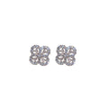 Light Luxury Copper Hollow Zircon Flower Stud Earrings With Silver Pins Fashion Jewelry view 5