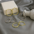 Minimalist Smooth Alloy Metal Round Hoop Huggie Clip Earrings For Women Elegant Earrings view 1