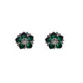 Vintage Luxury Rhinestone Crystal Flower Stud Earrings For Women With Alloy Setting Elegant Earrings view 5