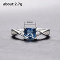 Women's Square Blue Topaz Look Zircon Ring With Elegant Fashion Design For Live Sale Jewelry view 5