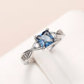 Women's Square Blue Topaz Look Zircon Ring With Elegant Fashion Design For Live Sale Jewelry view 4