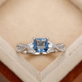 Women's Square Blue Topaz Look Zircon Ring With Elegant Fashion Design For Live Sale Jewelry view 6