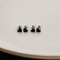 Stainless Steel Geometric Black Stud Earrings Cross Heart Oil Drip Simple Drop Earrings view 4