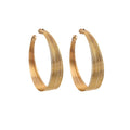 Luxury Gold Plated Alloy Multi Layer C Shape Brushed Metal Statement Hoop Stud Earrings view 5