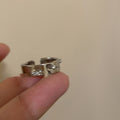 Korean Style Wrinkled Zircon Open Ring For Women view 2