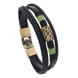 New Simple Handmade Braided Multi Layer Leather Bracelet Bohemian Vintage Wristband Accessory