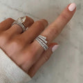 Niche Stackable Zircon Wave Ring, Versatile Fashion Finger Ring For Valentine's Day Gift view 4