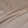 Stainless Steel Zircon Hollow Gourd Tassel Clavicle Necklace For Women view 4