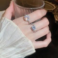 Korean Style Copper Zircon Geometric Circle Ring, Lightweight Fashion Designer Jewelry view 2