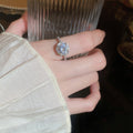 Korean Style Copper Zircon Geometric Circle Ring, Lightweight Fashion Designer Jewelry view 4