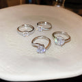 Korean Style Copper Zircon Geometric Circle Ring, Lightweight Fashion Designer Jewelry view 1