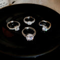 Korean Style Copper Zircon Geometric Circle Ring, Lightweight Fashion Designer Jewelry view 3
