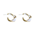 Creamy White Square Geometric Alloy Stud Earrings Minimalist Fashion OL Style For Women view 5