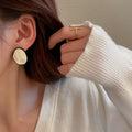 Creamy White Square Geometric Alloy Stud Earrings Minimalist Fashion OL Style For Women view 4