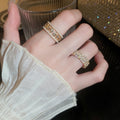 Pearl Hollow Square Zircon Open Ring For Women view 2