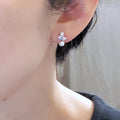 Fashion Maple Leaf Faux Pearl Stud Earrings For Women, Teardrop Zircon Street Style Jewelry view 4