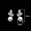 Fashion Maple Leaf Faux Pearl Stud Earrings For Women, Teardrop Zircon Street Style Jewelry view 5