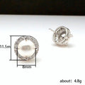 Mini Faux Pearl Earrings For Women, French Elegant Shell Pearl Stud Earrings, Commuter Accessory view 5