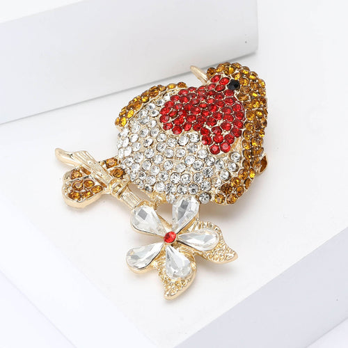 Alloy Full Rhinestone Bird Brooch For Women Suit And Coat