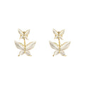 Alloy Silver Needle Butterfly Bow Stud Earrings Lightweight Enamel Two-Way Fashion OL Design view 5