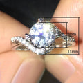High Sparkle Zircon Wedding Ring For Women Copper Platinum Color Plated Bridal Finger Jewelry view 3