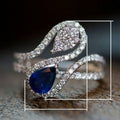 New Blue Teardrop Zircon Ring, Cross Border Fashion Ring For Men And Women view 2