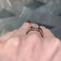Simulated Ruby Gemstone Ring For Women, Pave Zircon European Color Stone Finger Jewelry view 3
