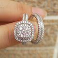 Luxury Couple Combination Ring Set, Copper Platinum Color Plated Fashion Hand Jewelry view 1
