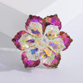 Alloy Crystal Flower Brooch Pin For Elegant Apparel Decoration view 4