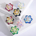 Alloy Crystal Flower Brooch Pin For Elegant Apparel Decoration view 1