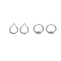 Vintage Silver Alloy Small Hoop Huggie With Round Bead Spring Knot Detail Minimalist Women Earrings view 5