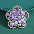 Alloy Rhinestone Flower Brooch Pin For Suits And Elegant Apparel view 1