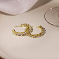 Elegant Luxury C-Shaped Zircon Hoop Earrings With Alloy Setting For Women Korean Minimalist Earrings view 4