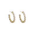 Elegant Luxury C-Shaped Zircon Hoop Earrings With Alloy Setting For Women Korean Minimalist Earrings view 5