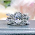 New Oval Women's Ring Luxury Micro Pave Zircon Finger Ring Cross Border Dropshipping Jewelry view 1