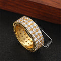 European Light Luxury Full Zircon Men's Ring, Street Punk Hip Hop Couple Band Ring view 5