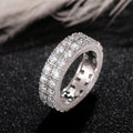 European Light Luxury Full Zircon Men's Ring, Street Punk Hip Hop Couple Band Ring view 6