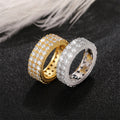 European Light Luxury Full Zircon Men's Ring, Street Punk Hip Hop Couple Band Ring view 2