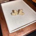 Alloy Heart Stud Earrings With Silver Pins And Sparkling Crystal, Minimalist Petite Elegant Style view 4