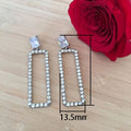 Trendy Geometric Square Crystal Long Drop Earrings Korean Style Slimming Dangle Ear Jewelry view 5